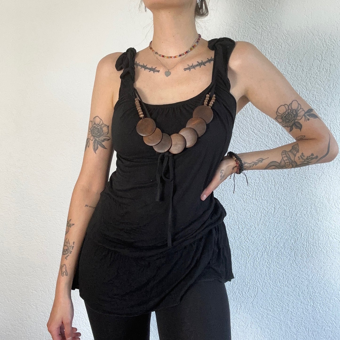 Y2K Black Top with cute detail in the front | Bern