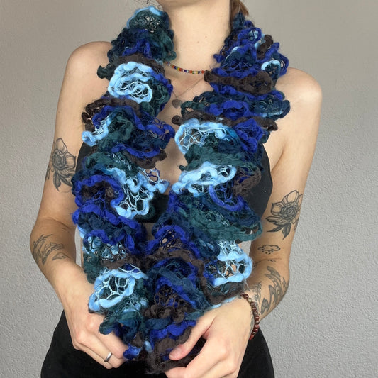 Blue knitted Scarf