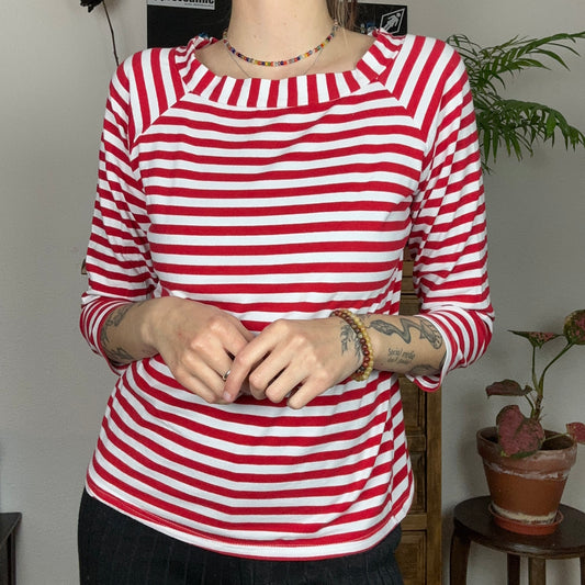 Red and White striped 3/4 Longsleeve