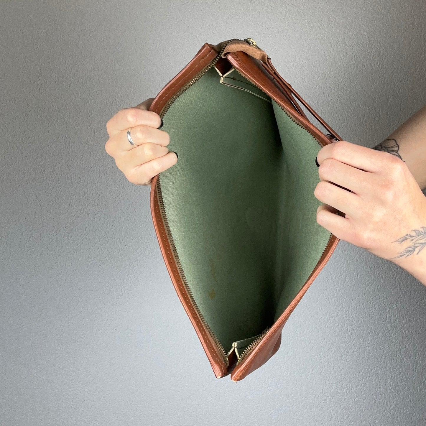 Vintage Braune Ledertasche/Clutch | Bern