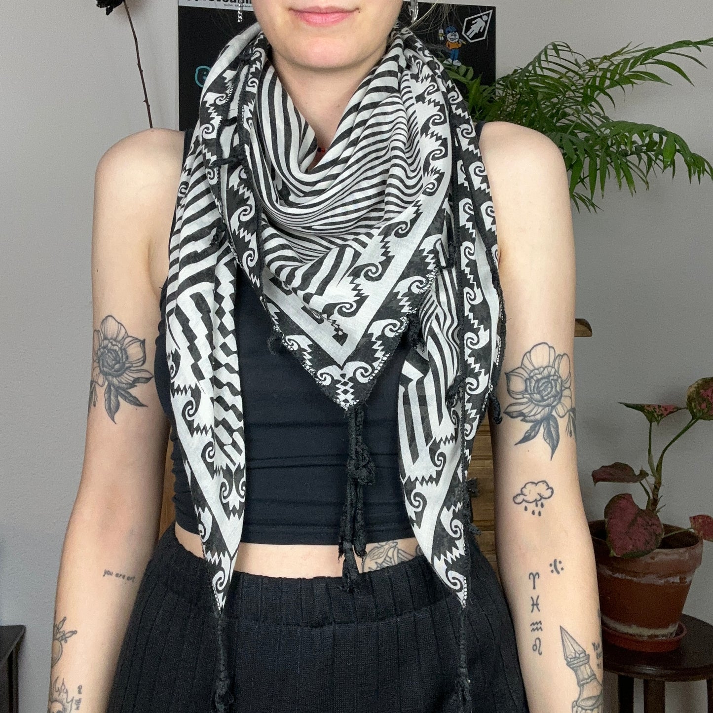 Black and White Scarf