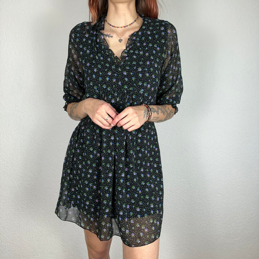 Black Dress with Flowers