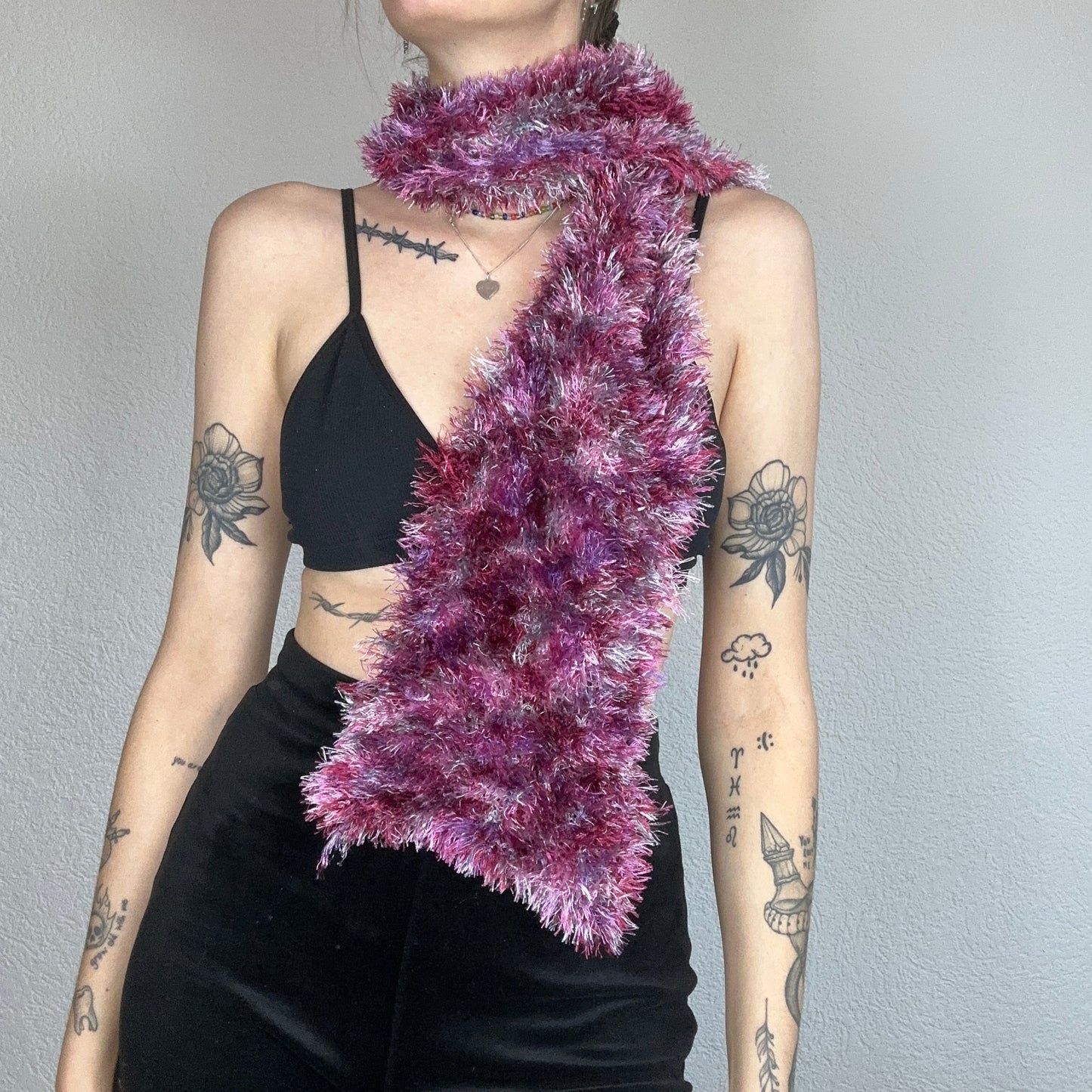 Pink knitted Scarf