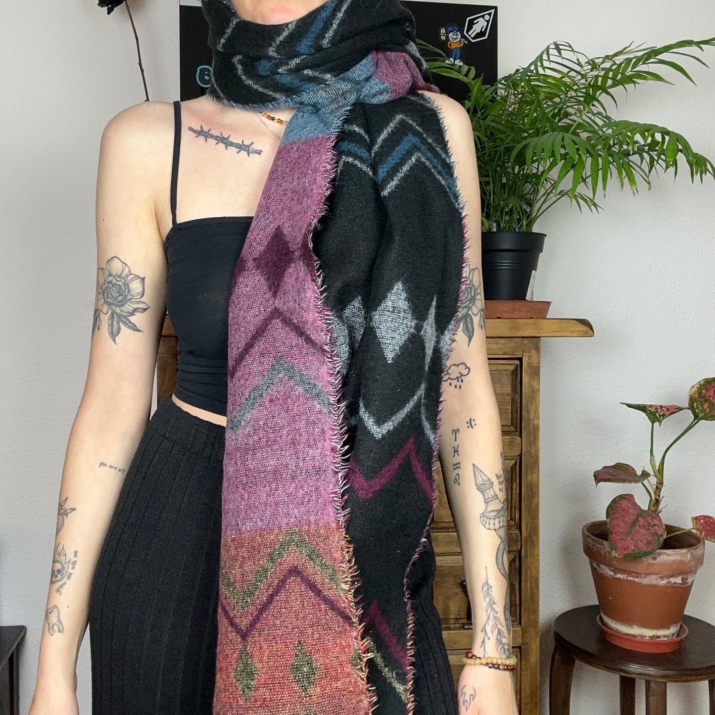 Black and colorful Scarf