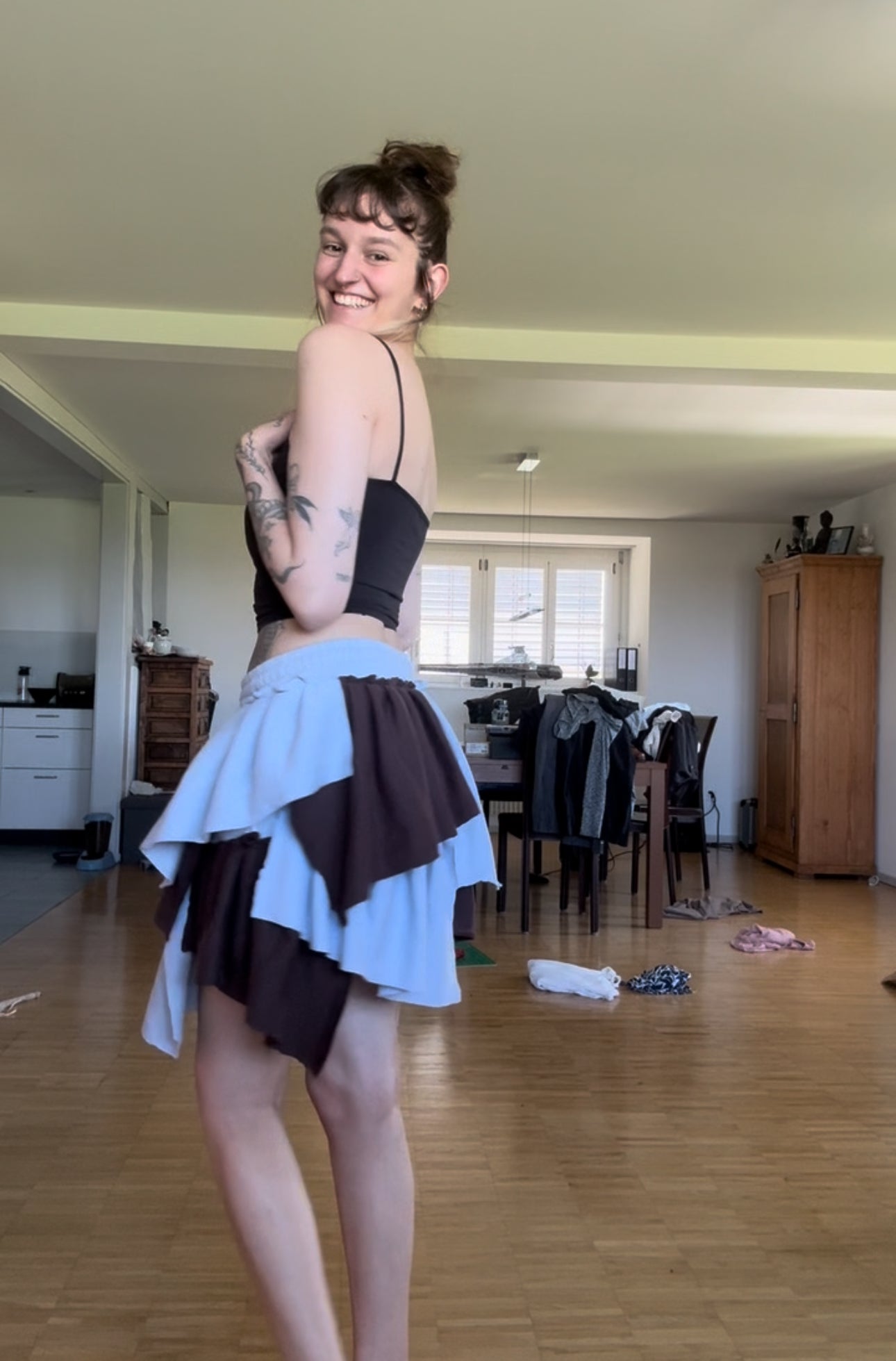 Whimsical Upcycled Layered Skirt – One of a Kind