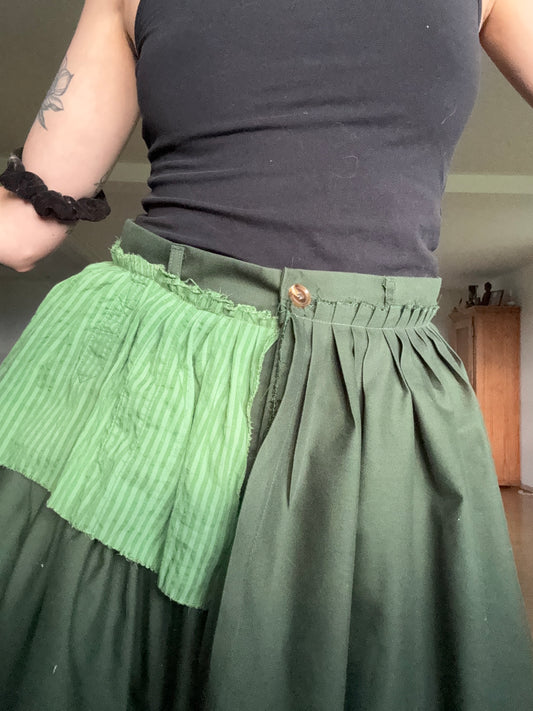 Upcycled Asymmetrical Patchwork Skirt – Size M