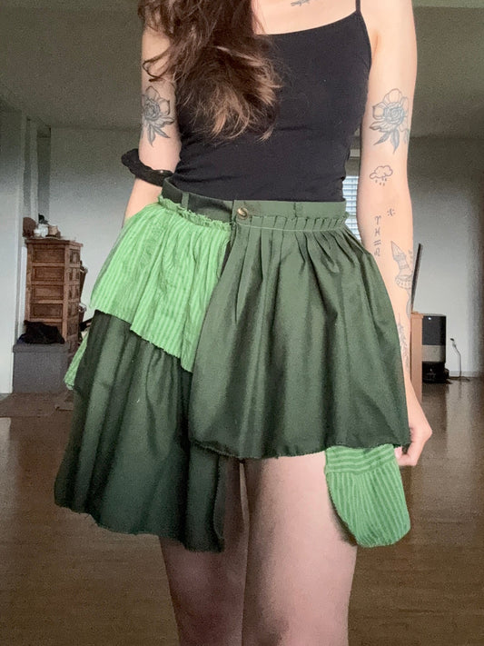 Upcycled Asymmetrical Patchwork Skirt – Size M
