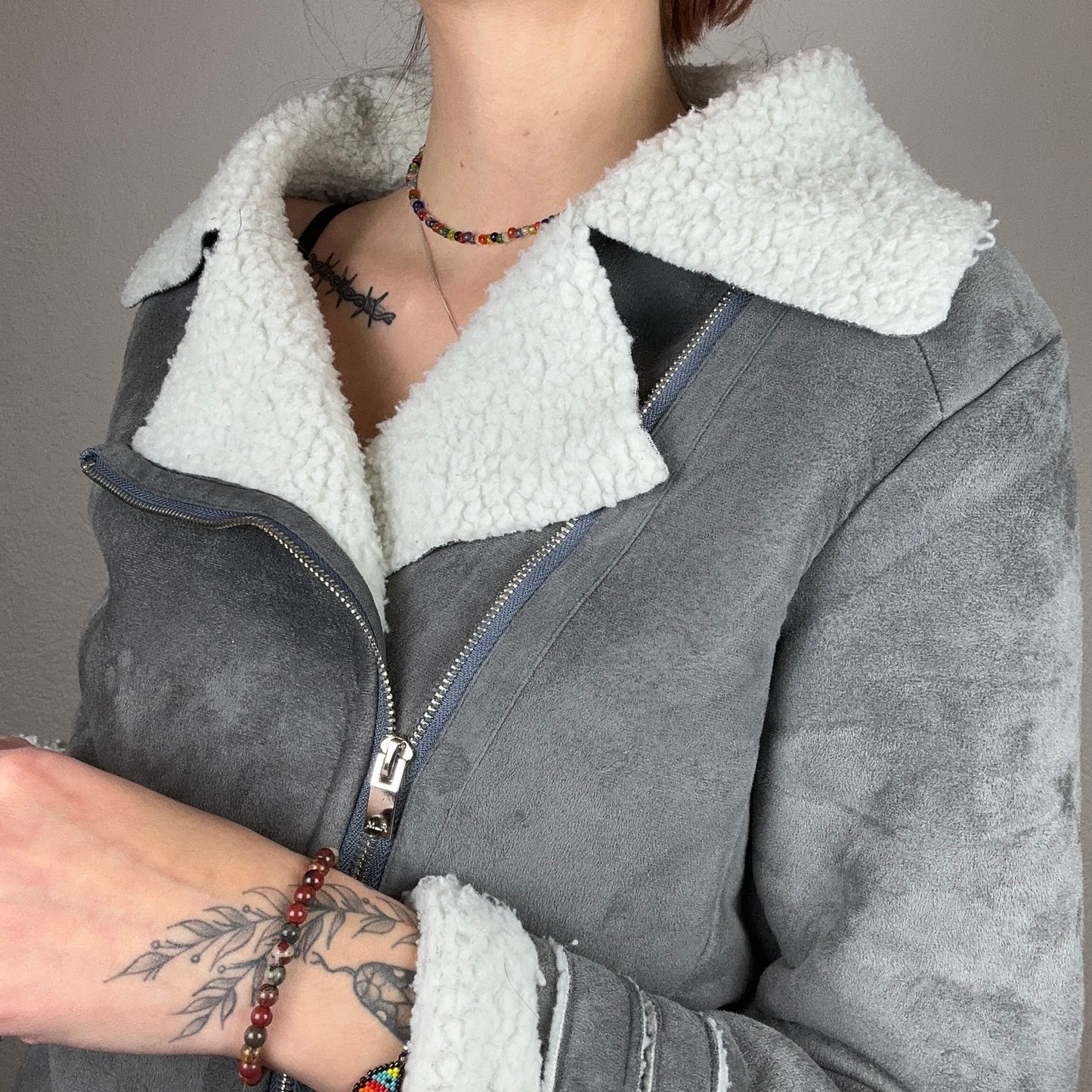 Gray Fluffy Jacket | Bern