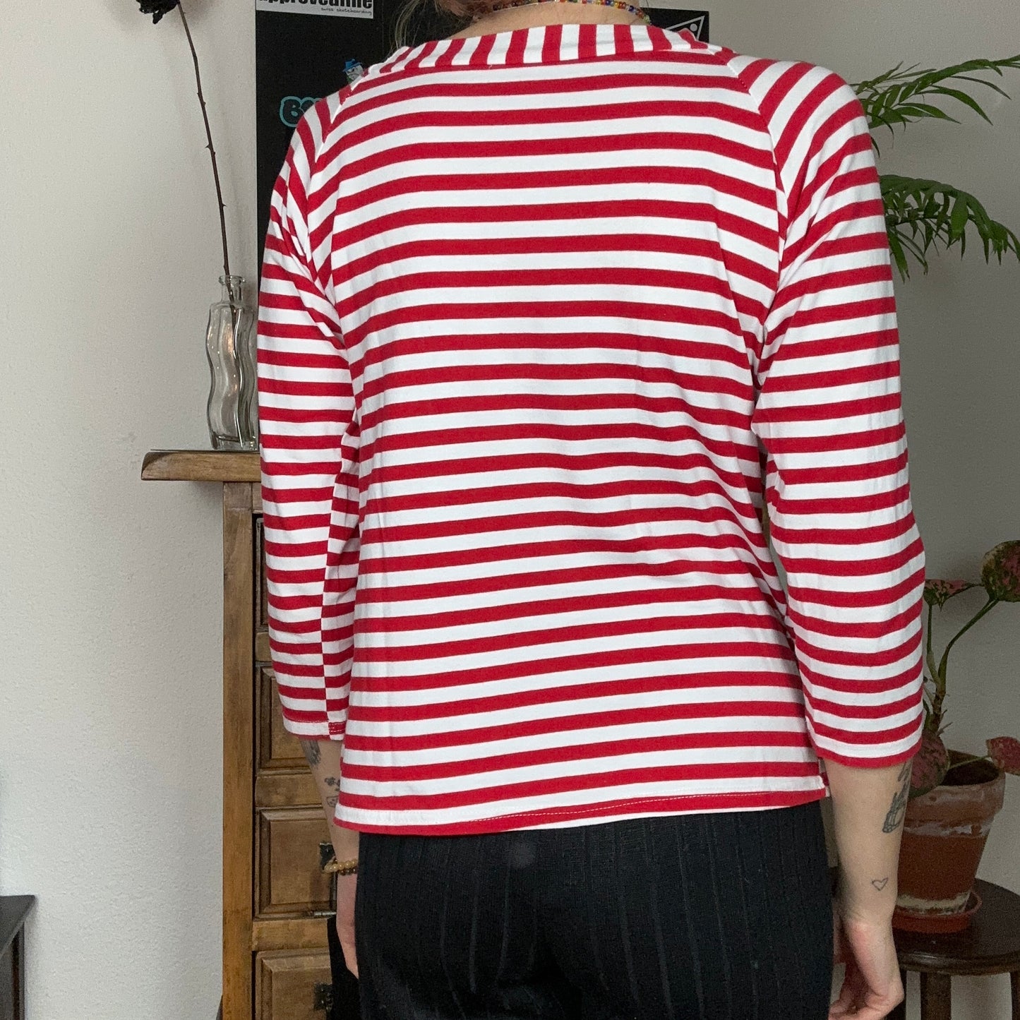 Red and White striped 3/4 Longsleeve