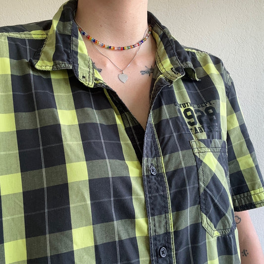 Vintage Schwarz-Grüne Hemdbluse | Bern