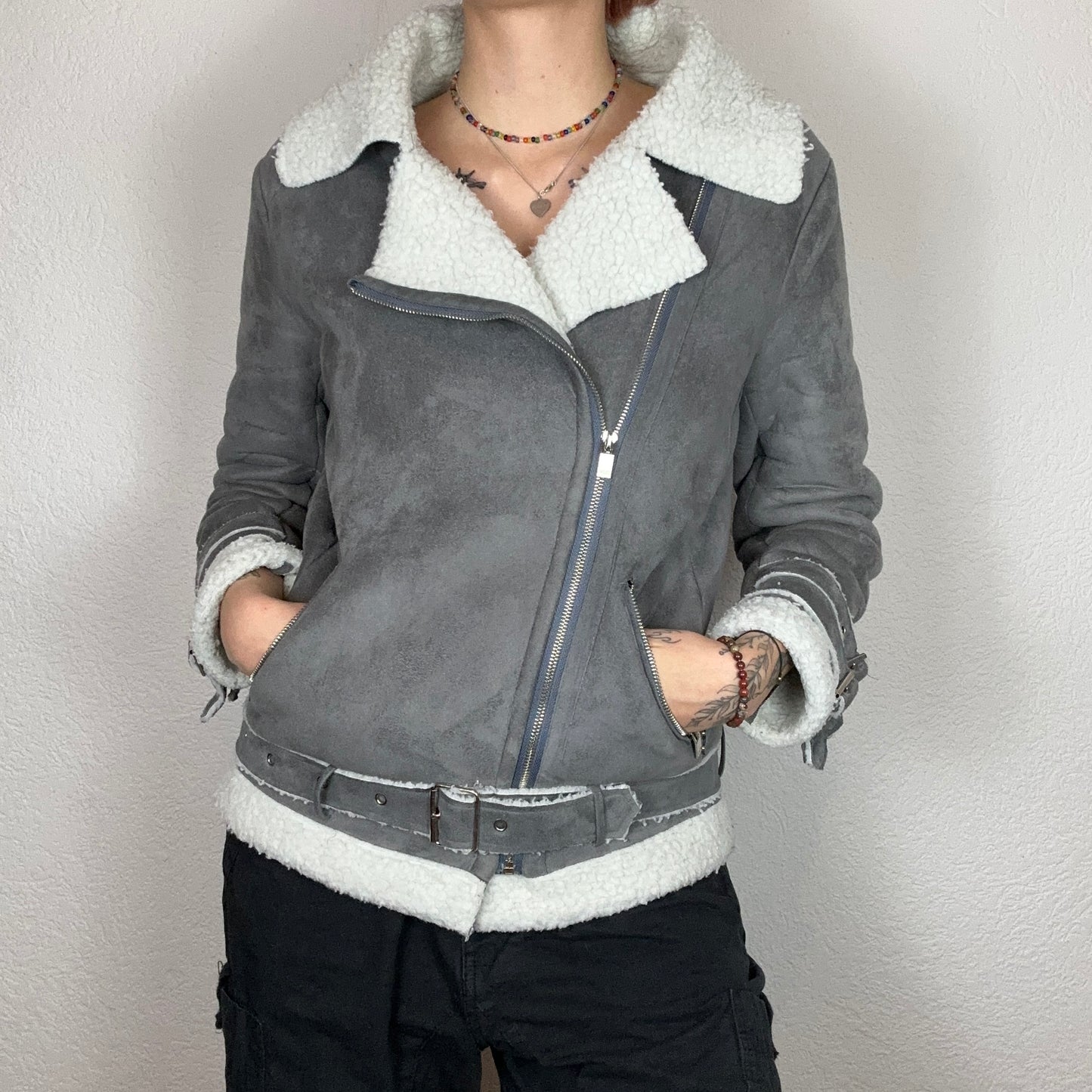 Gray Fluffy Jacket | Bern