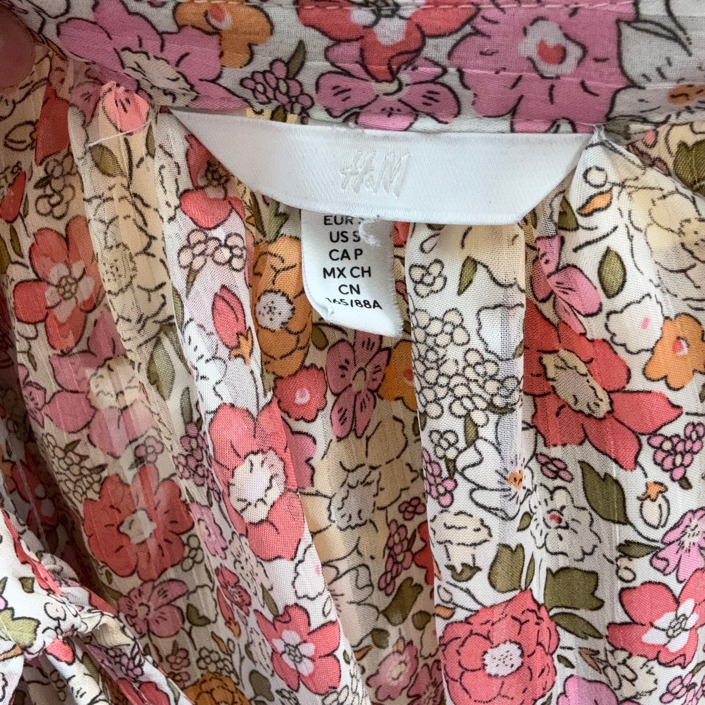 White Blouse with pink and green Flower Pattern | Bern