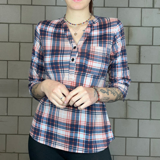 Blue, white and red Blouse | Bern