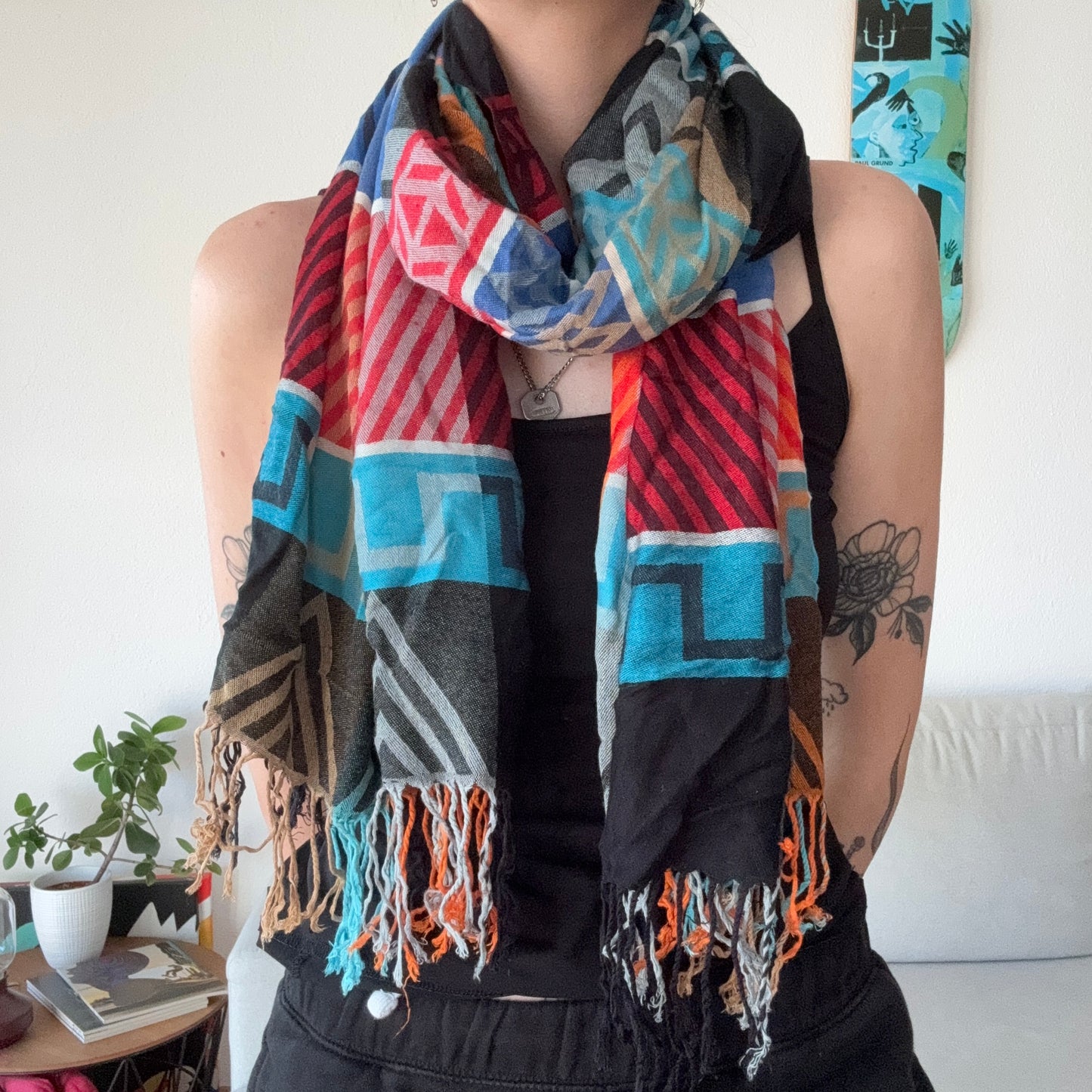 Red, Blue and Orange Scarf