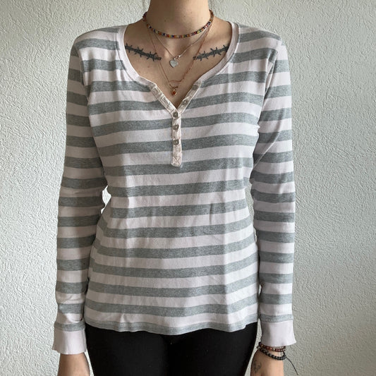 Gray and Pink Striped Longsleeve | Bern