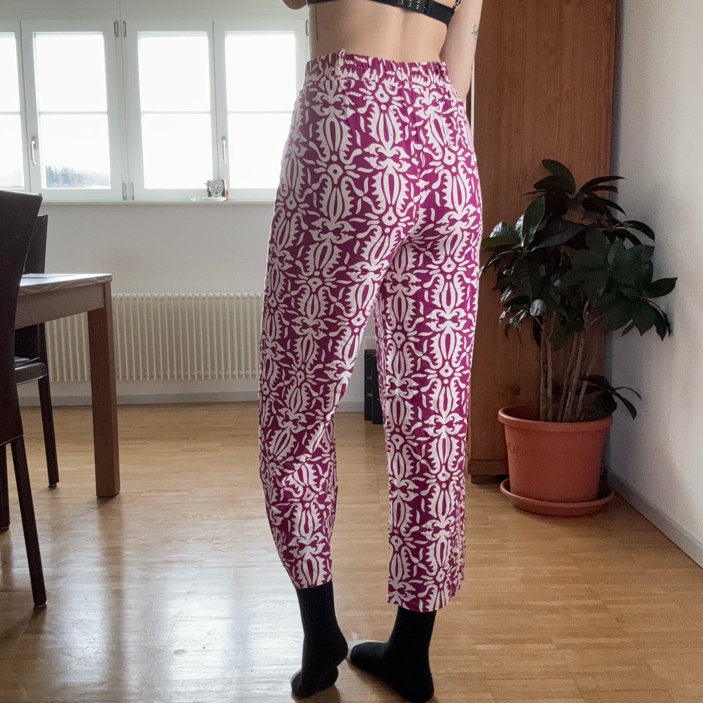 Purple Pants with white Pattern | Bern