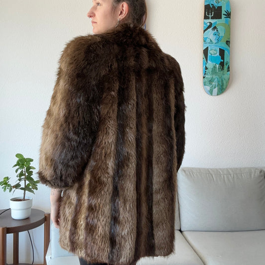 Vintage Brown Beaver Fur Coat (Real Fur) | Bern