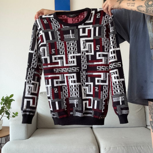 Black, Red and white sweater