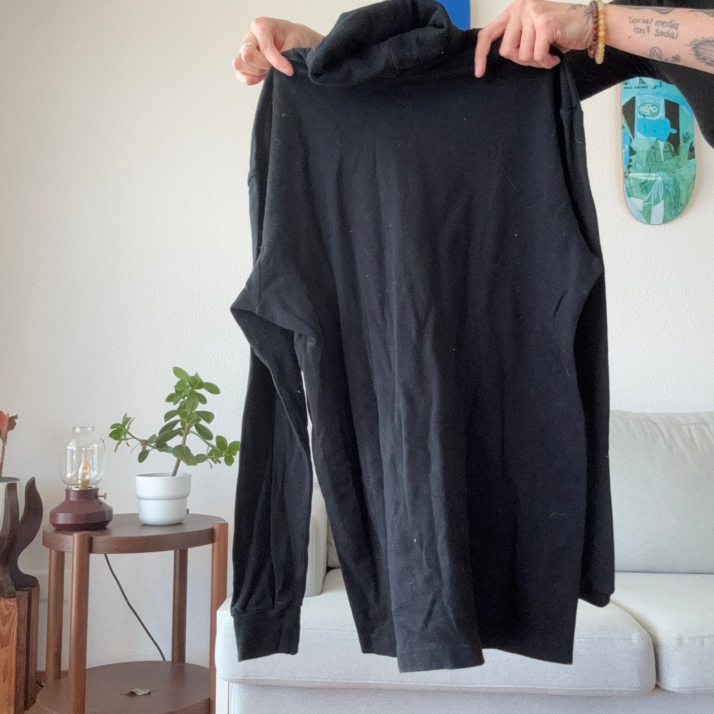 Schwarzes Stöckli Langarmshirt / Rollkragenpullover