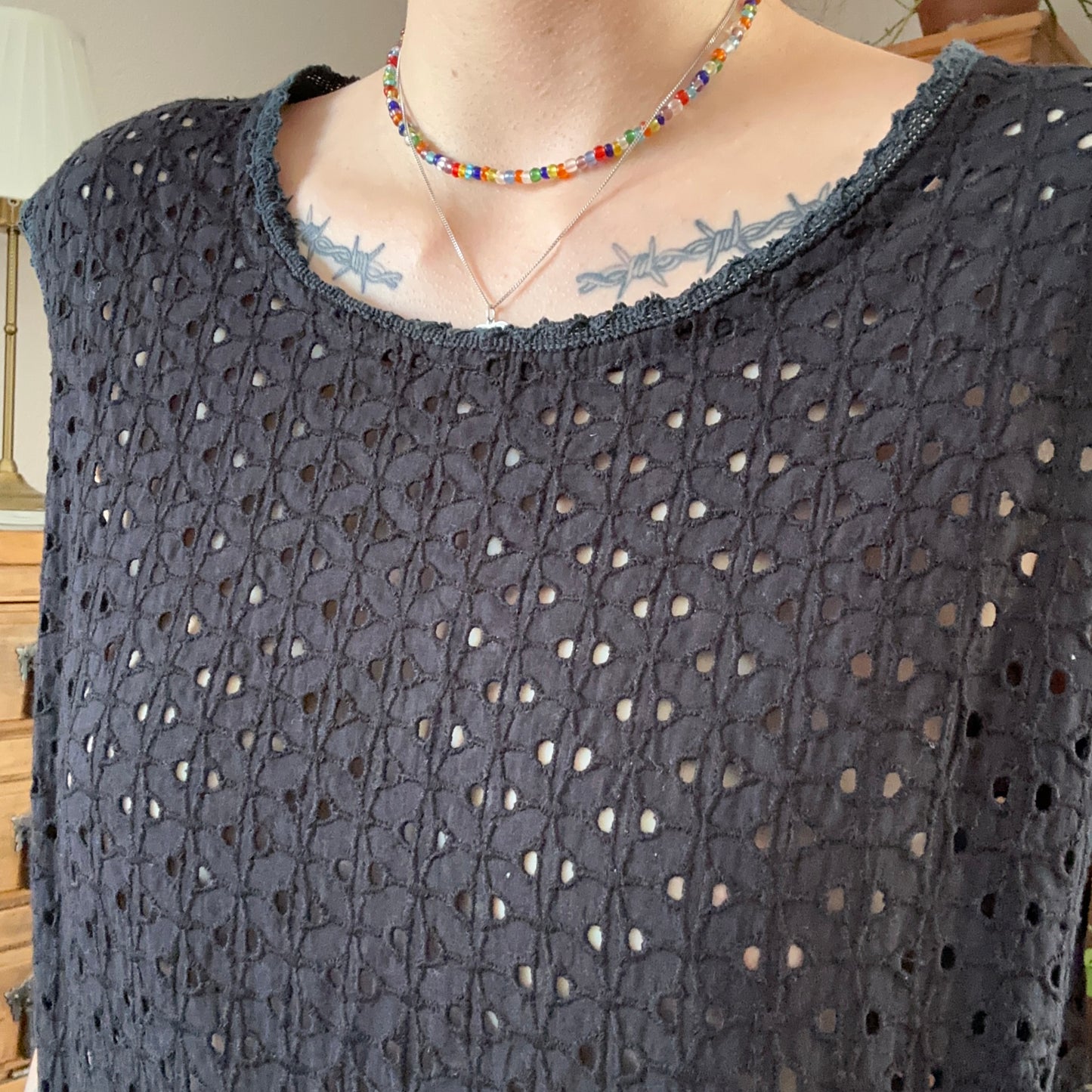 Black Top with cute Pattern