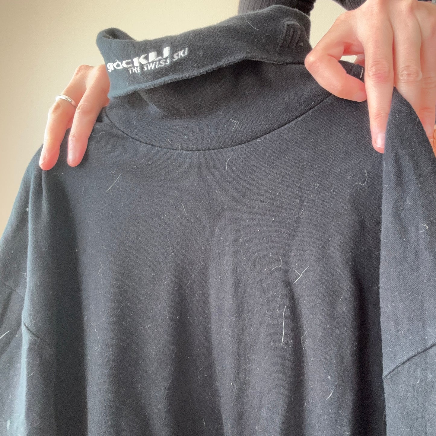 Schwarzes Stöckli Langarmshirt / Rollkragenpullover