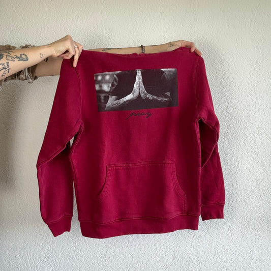 Sweat à capuche rouge