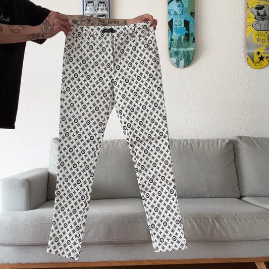 White Pants with black Pattern