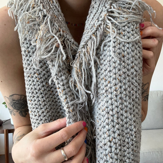 Gray Scarf with golden details