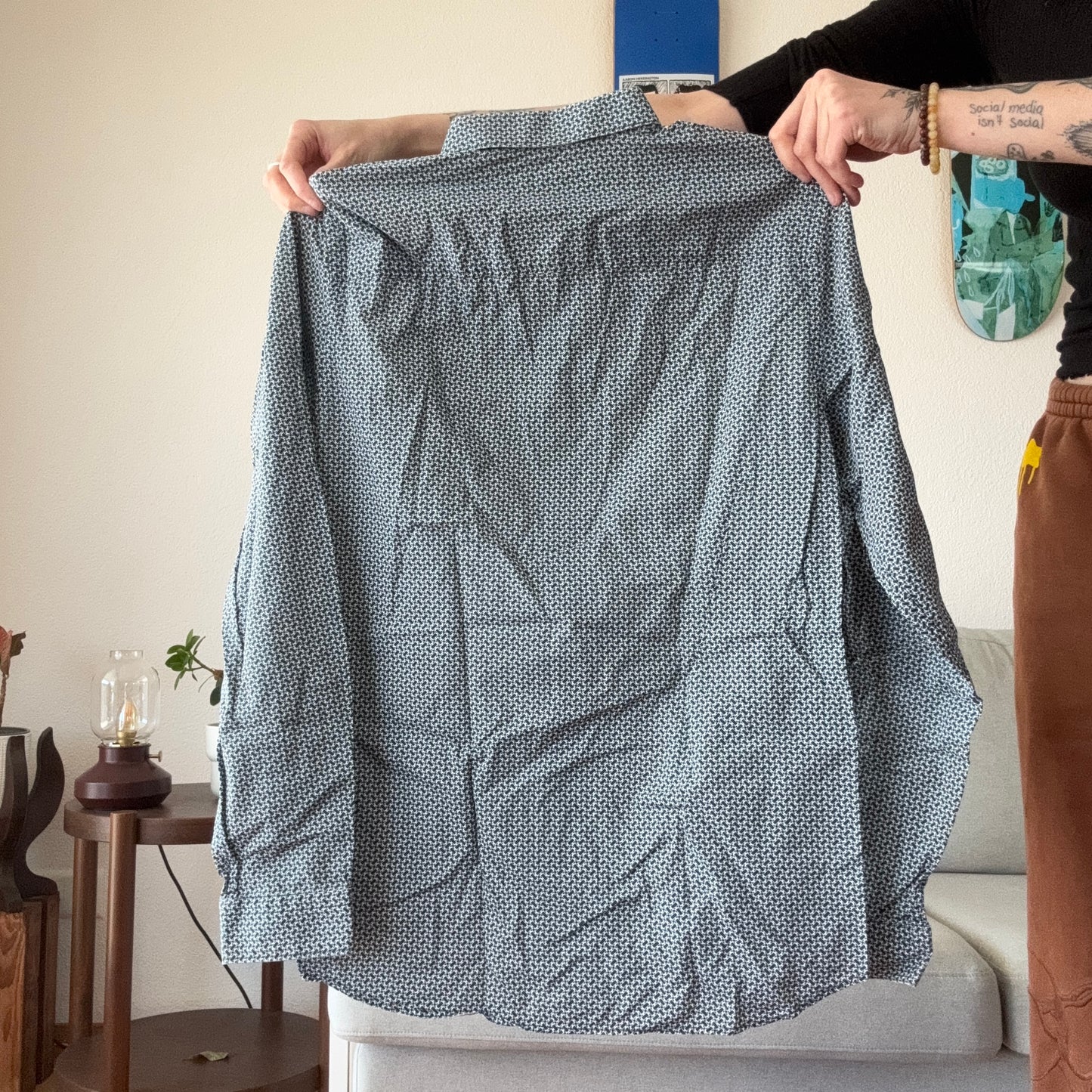 Blue Blouse with white pattern | Bern