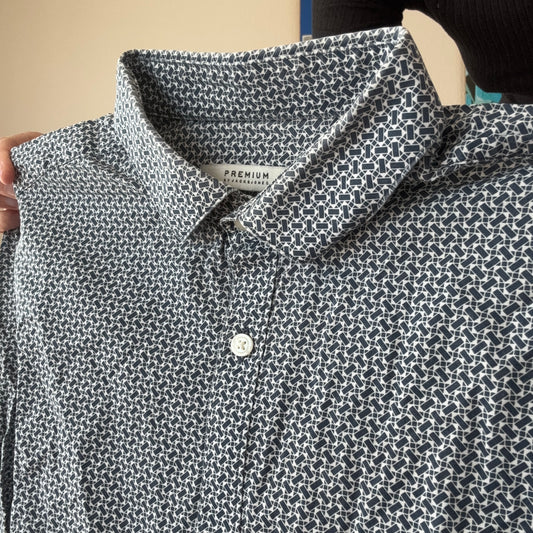 Blue Blouse with white pattern | Bern