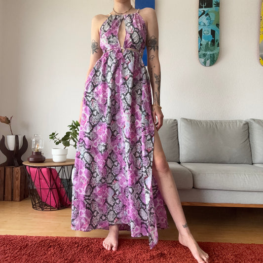 Purple, Black and White Dress