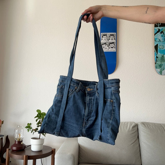 Blue Reworked Bag out of Jeans | Bern
