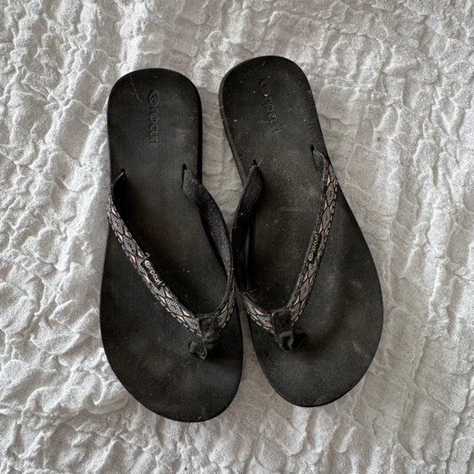 Schwarze Flip-Flops