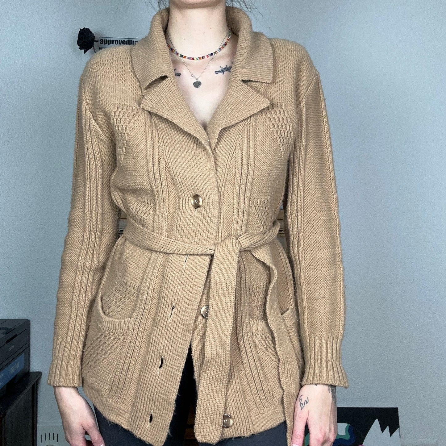 Brown Vintage knitted Cardigan