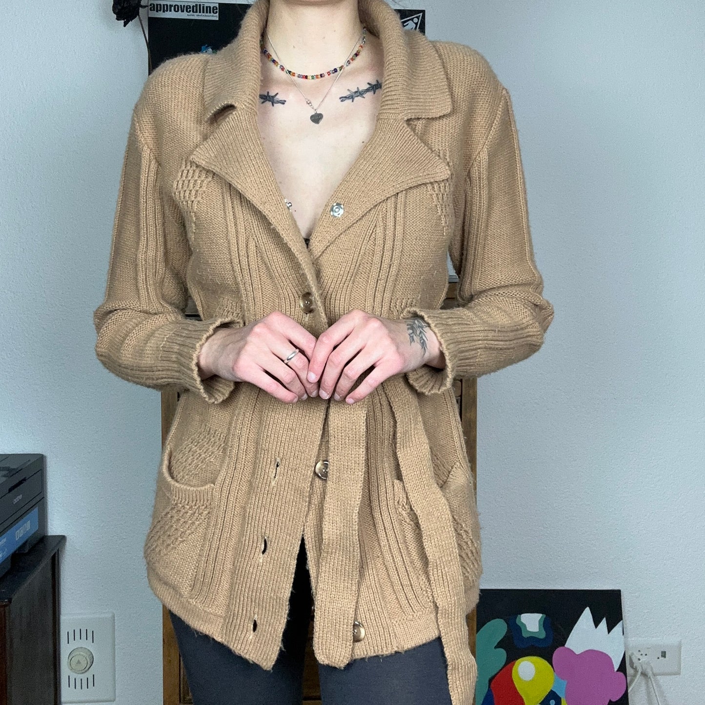 Brown Vintage knitted Cardigan