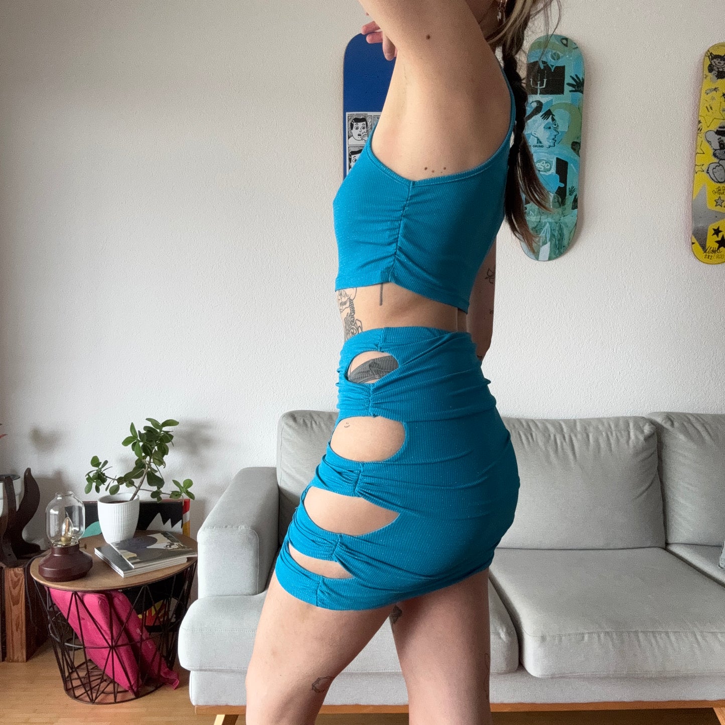 Blue Set (Top and Skirt) with glitter | Bern