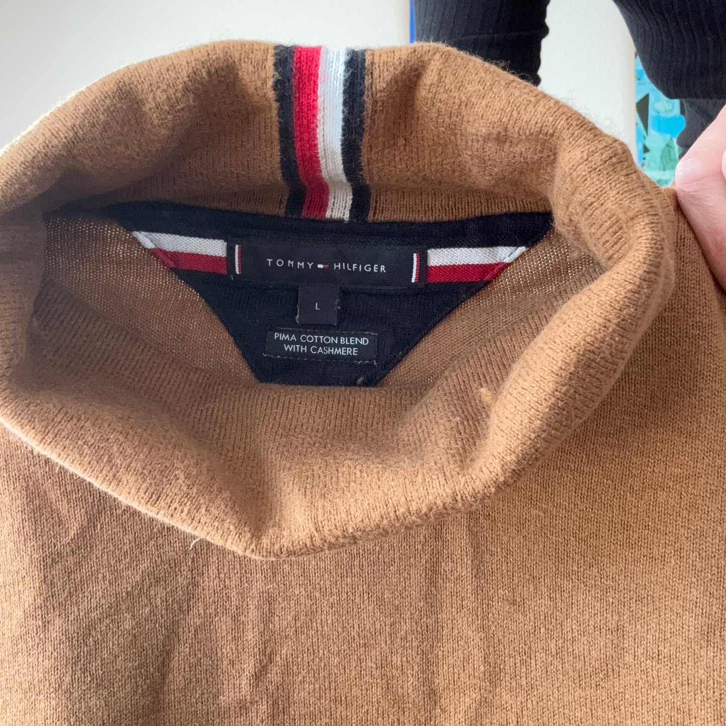 Brauner Tommy Hilfiger Rollkragenpullover mit langen Ärmeln