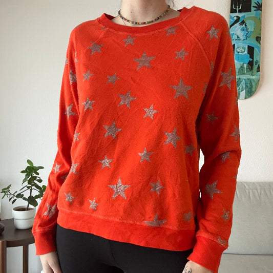 Vintage Orange Longsleeve with cute silver glittery Stars | Bern