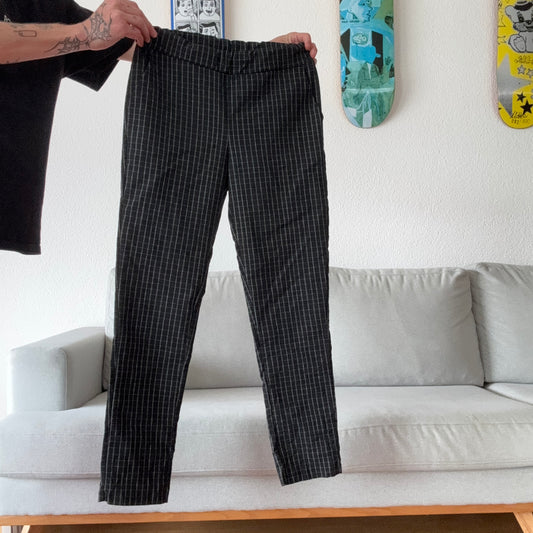 Black Pants with white checked pattern | Bern
