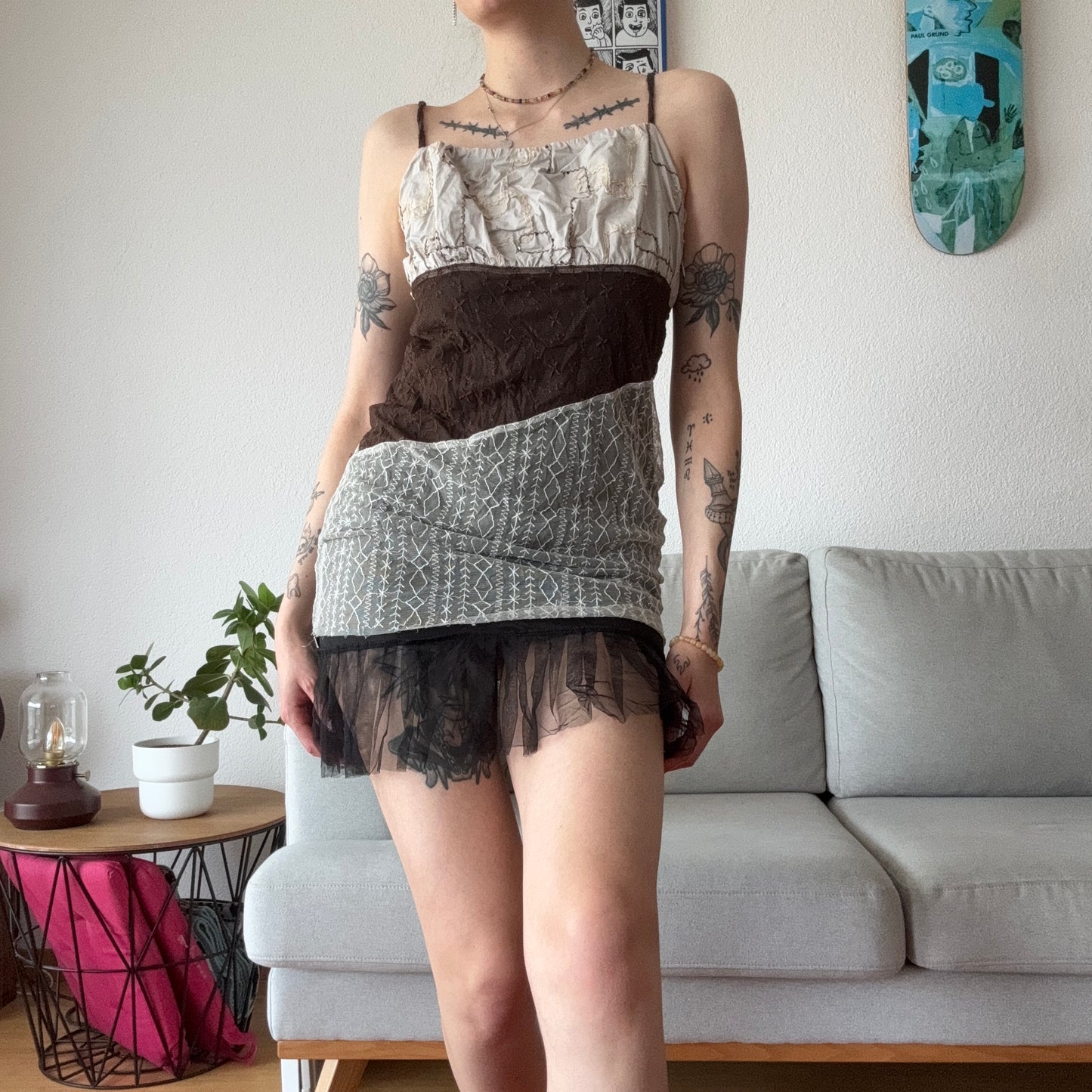 Brown, Beige and White Dress | Bern