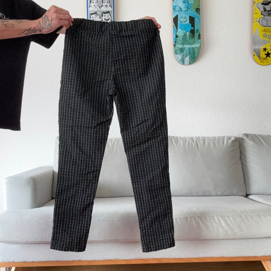 Black Pants with white checked pattern | Bern