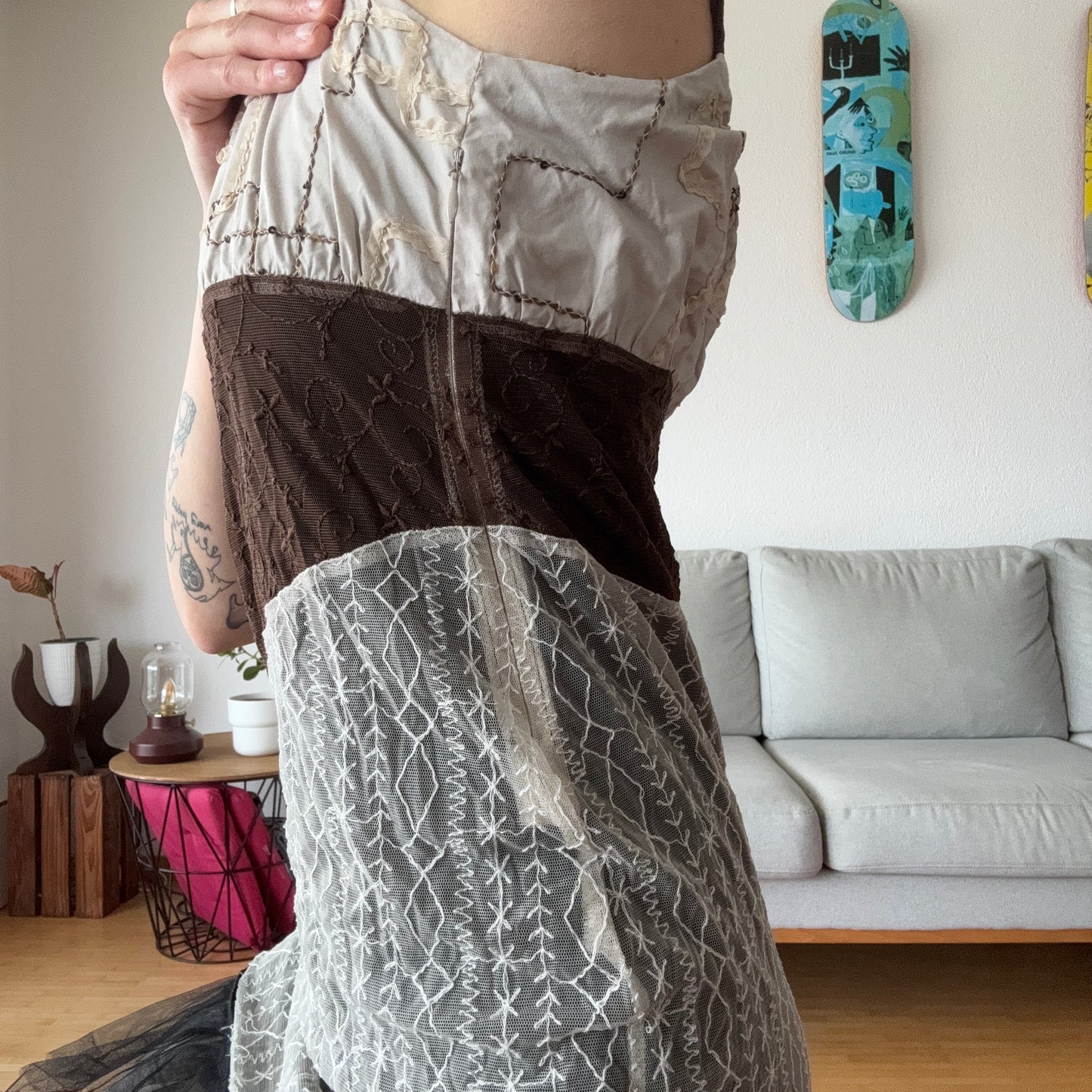 Brown, Beige and White Dress | Bern