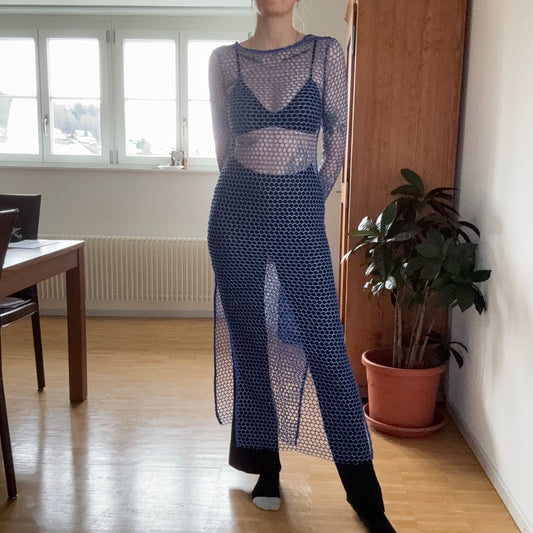 Blue glittery Crochet Dress | Bern