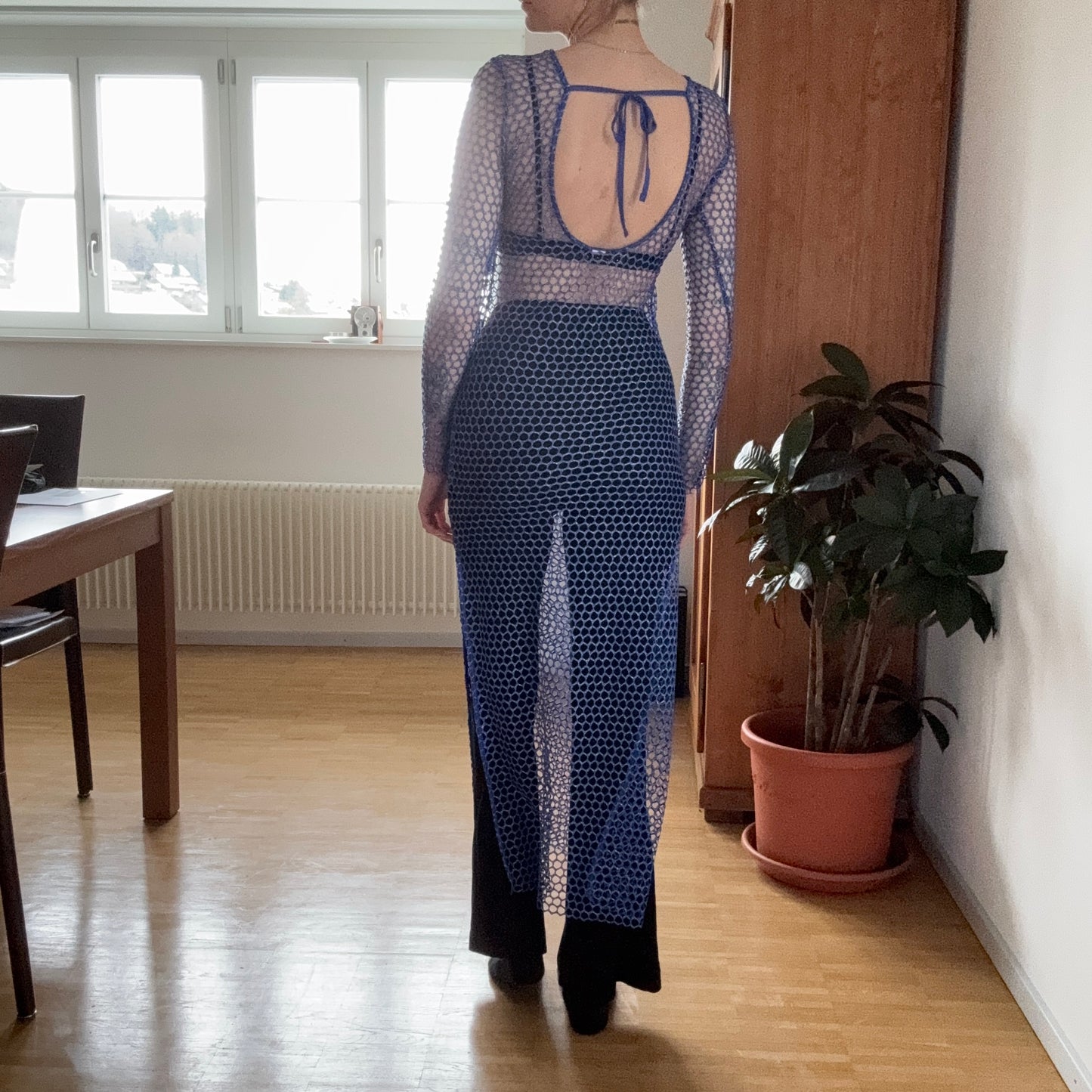 Blue glittery Crochet Dress | Bern