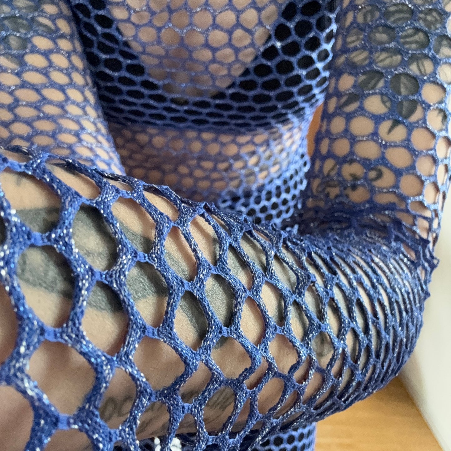 Blue glittery Crochet Dress | Bern