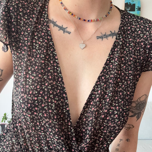 Black Shirt / Blouse with Flower Print | Bern