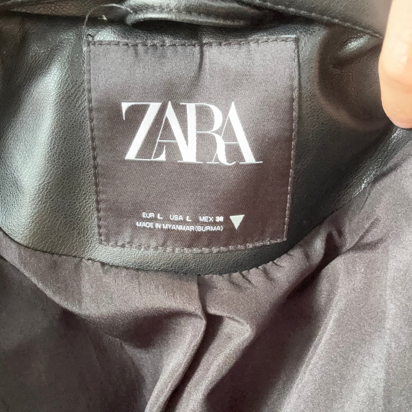 Black Fake Leather Jacket | Bern