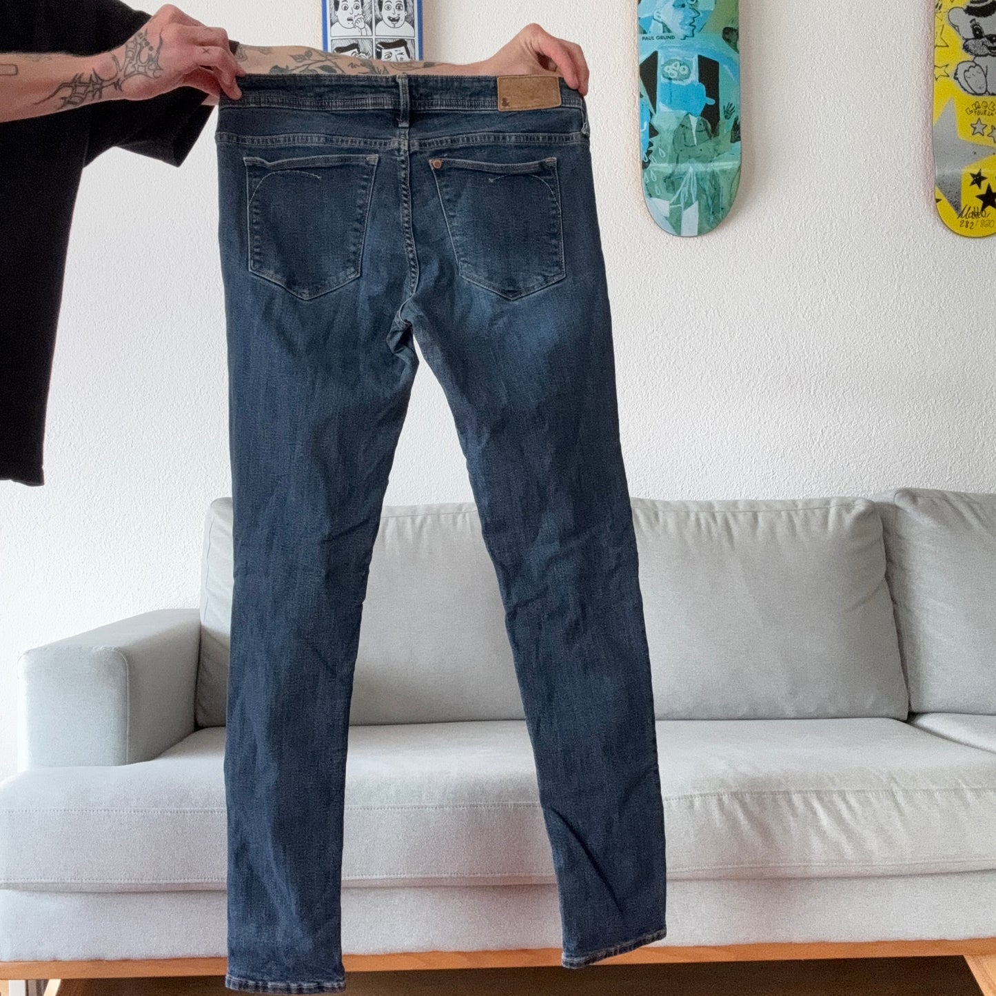 Jean bleu taille basse