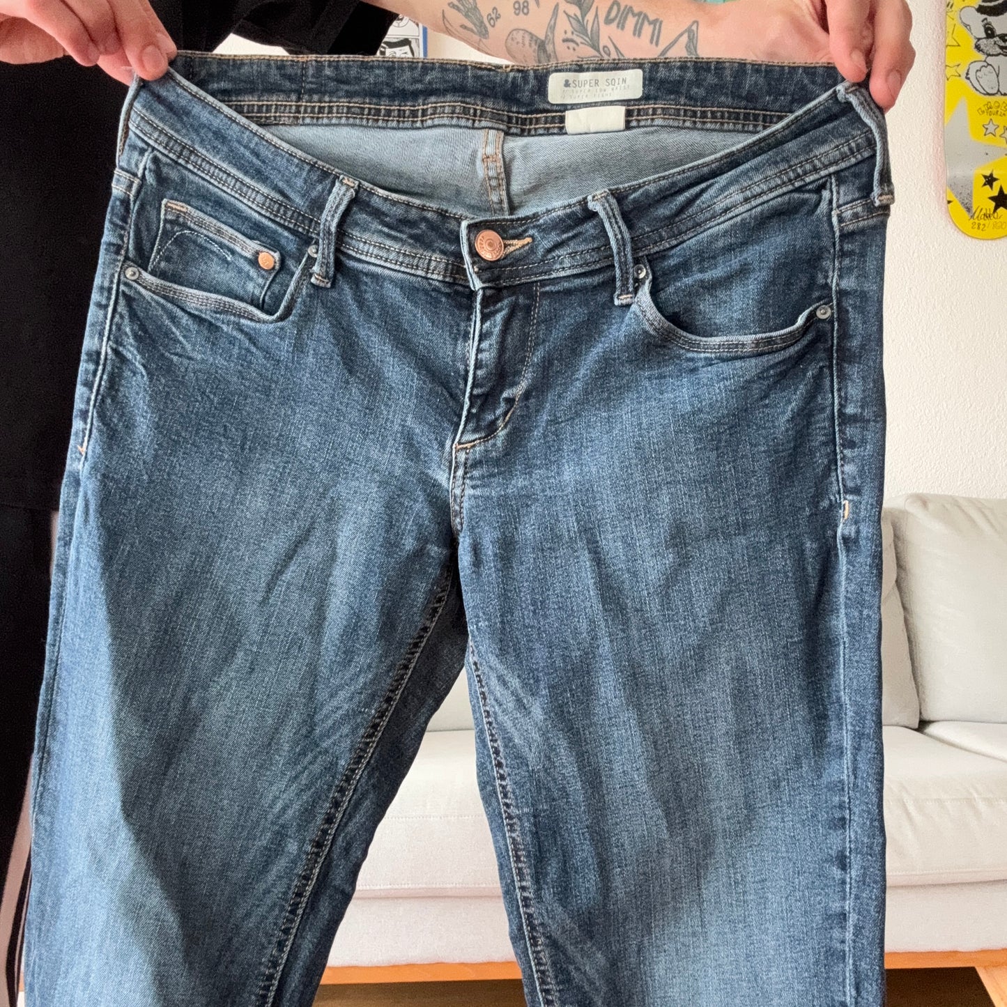 Jean bleu taille basse