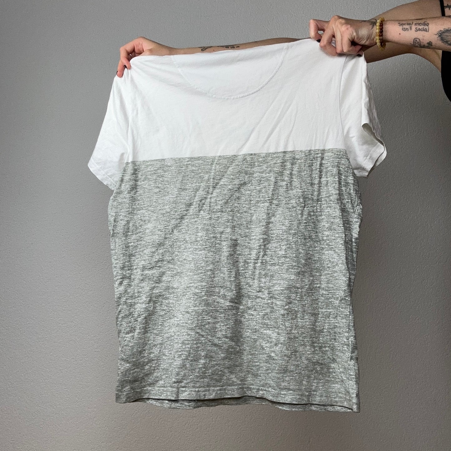 Gray and White Hollister Shirt